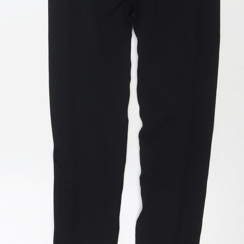 Workout Womens Black Polyester Compression Leggings Size 10 L26 in Regular Pullover - Size 10-12