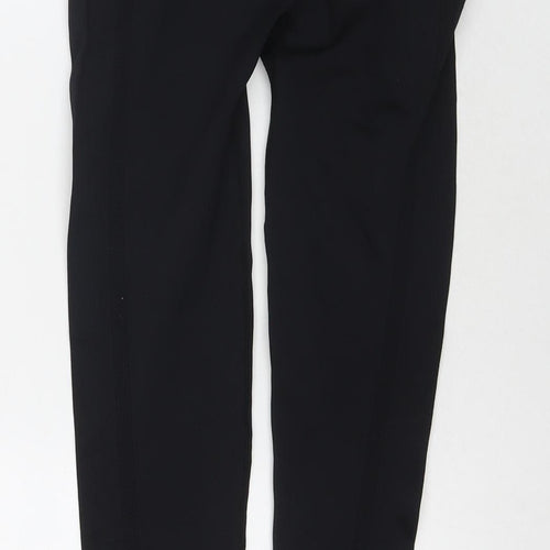 Workout Womens Black Polyester Compression Leggings Size 10 L26 in Regular Pullover - Size 10-12
