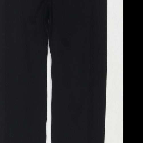 Workout Womens Black Polyester Compression Leggings Size 10 L26 in Regular Pullover - Size 10-12