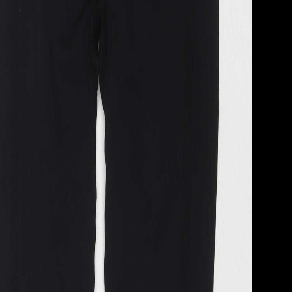 Workout Womens Black Polyester Compression Leggings Size 10 L26 in Regular Pullover - Size 10-12