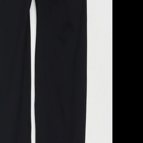 Workout Womens Black Polyester Compression Leggings Size 10 L26 in Regular Pullover - Size 10-12