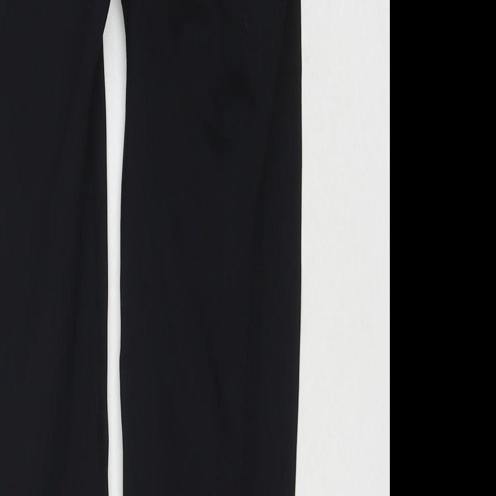 Workout Womens Black Polyester Compression Leggings Size 10 L26 in Regular Pullover - Size 10-12