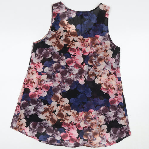 NEXT Womens Multicoloured Floral Polyester Basic Blouse Size 10 Round Neck
