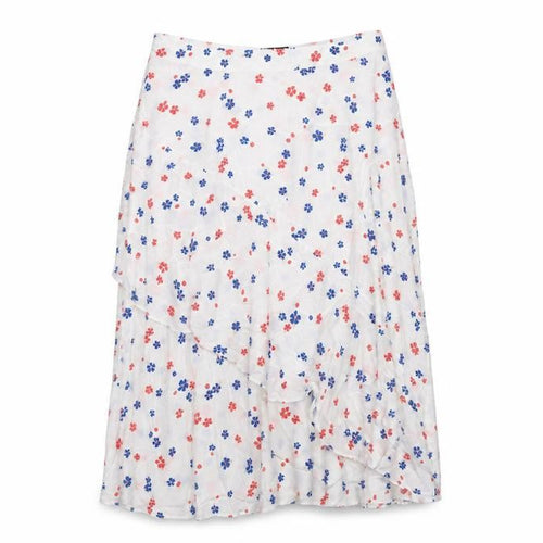 Marks and Spencer Womens White Floral Viscose Maxi Skirt Size 22 Zip