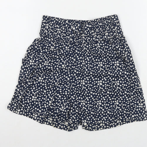 Ribbon Girls Blue Polka Dot Cotton Mom Shorts Size 9-10 Years L3 in Regular Drawstring