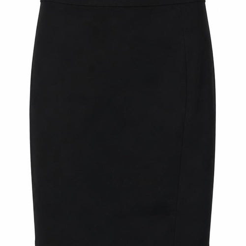 Marks and Spencer Girls Black Viscose Bandage Skirt Size 12-13 Years Regular Pull On