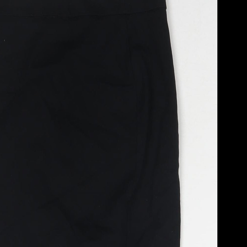 Marks and Spencer Girls Black Viscose Bandage Skirt Size 12-13 Years Regular Pull On