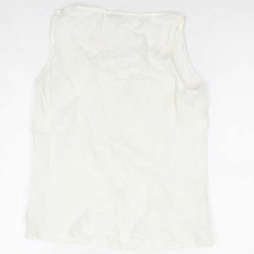 Marks and Spencer Womens White Viscose Basic Blouse Size 10 Round Neck