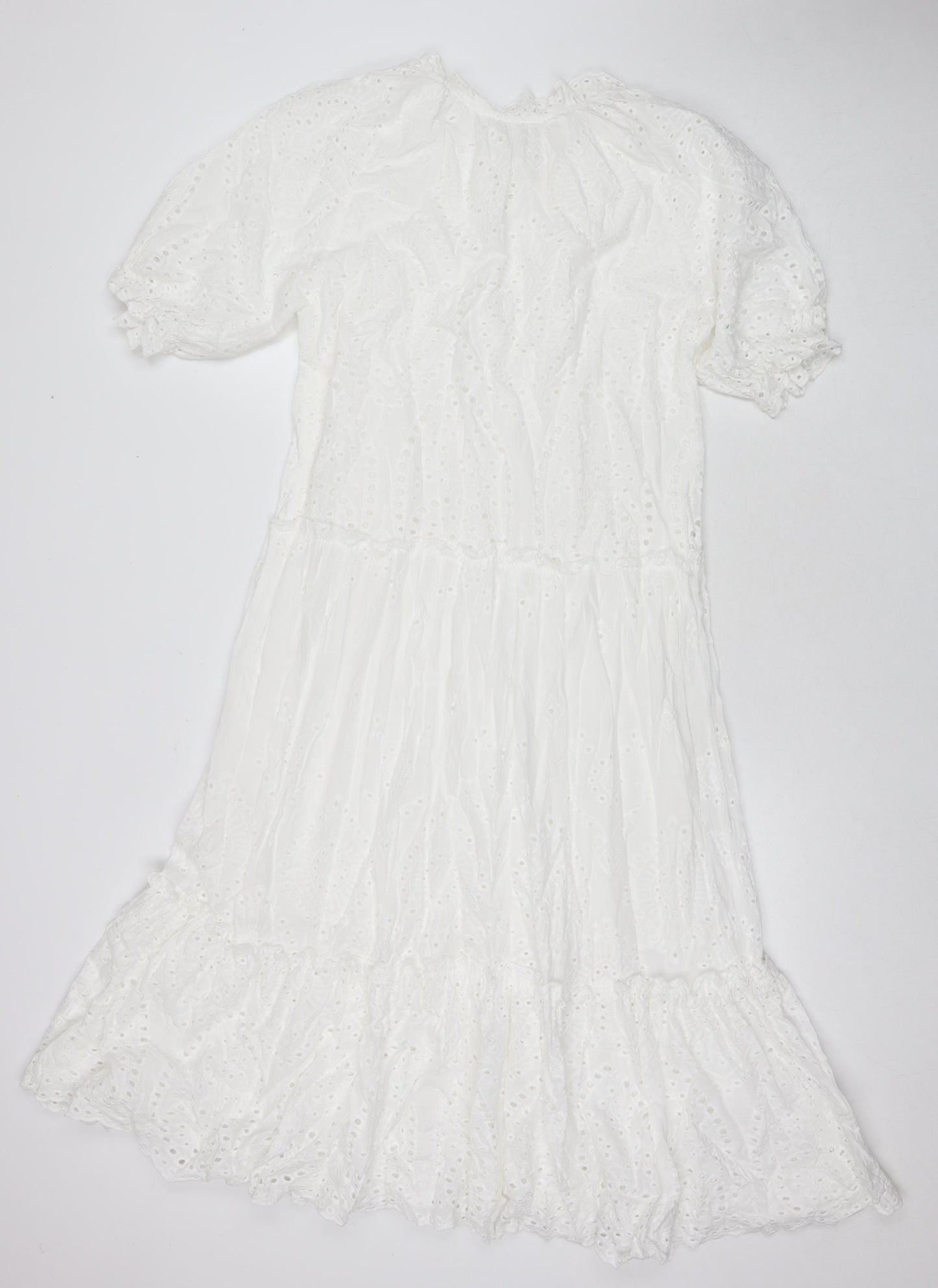Drole De Copine Womens White Cotton A-Line Size S Round Neck Pullover - Size S/M
