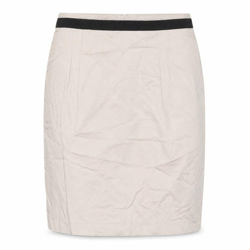 Cyrillus Womens Beige Cotton A-Line Skirt Size 10 Zip