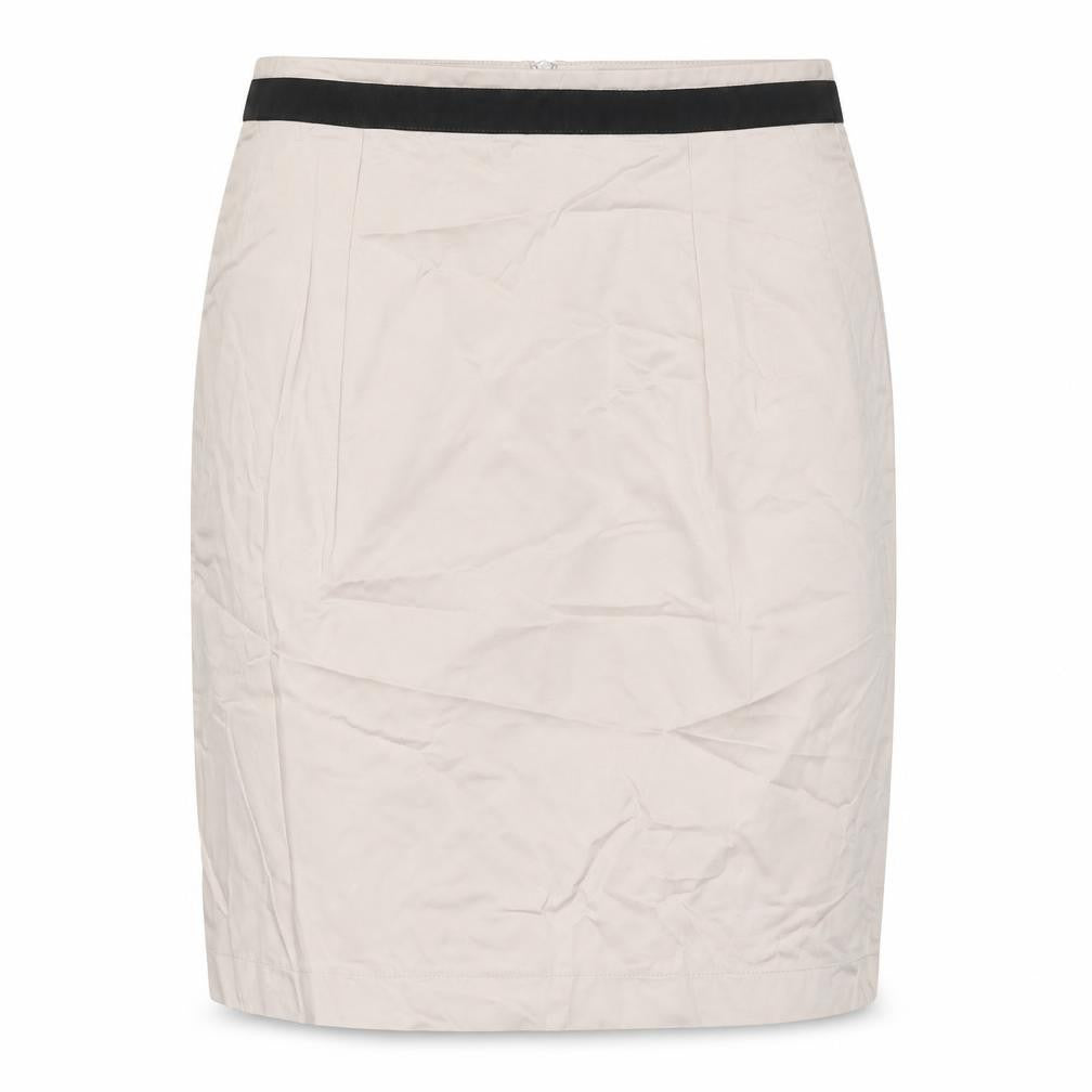 Cyrillus Womens Beige Cotton A-Line Skirt Size 10 Zip