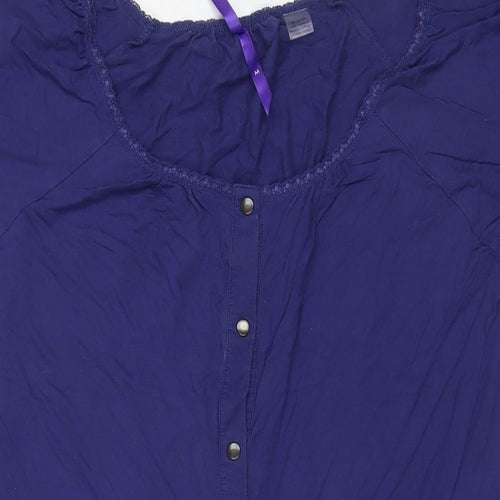 Seraphine Womens Blue Viscose Shirt Dress Size M Round Neck Snap