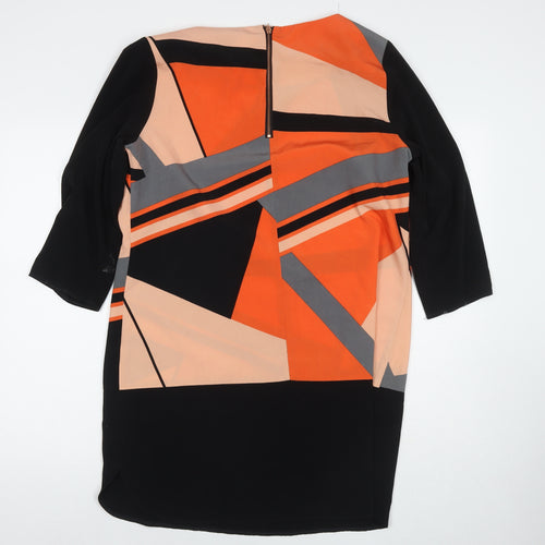 Principles Womens Multicoloured Colourblock Polyester A-Line Size 16 Round Neck Zip