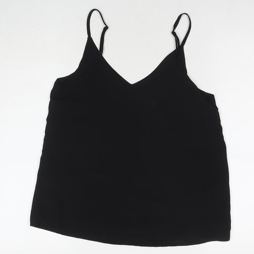 Cotton:On Womens Black Polyester Basic Tank Size XS Round Neck