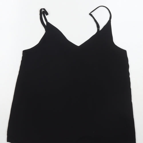 Cotton:On Womens Black Polyester Basic Tank Size XS Round Neck