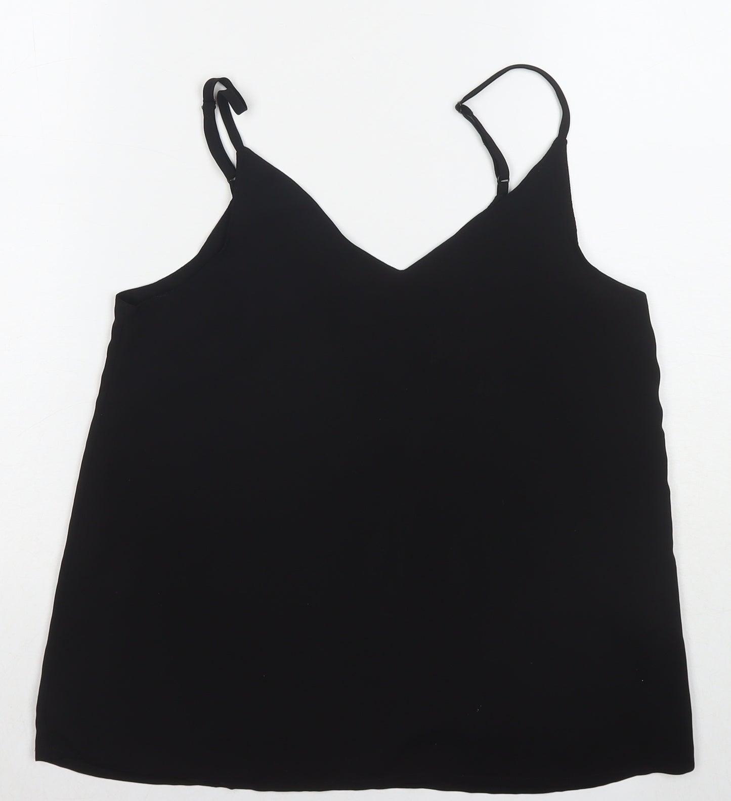 Cotton:On Womens Black Polyester Basic Tank Size XS Round Neck