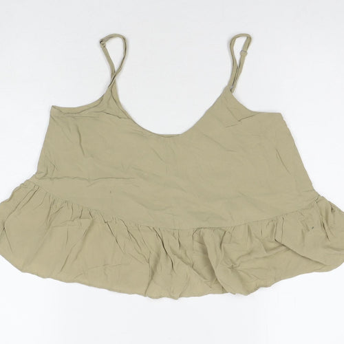 Topshop Womens Brown Viscose Basic Tank Size 6 Scoop Neck