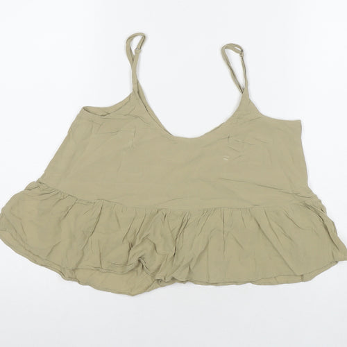 Topshop Womens Brown Viscose Basic Tank Size 6 Scoop Neck