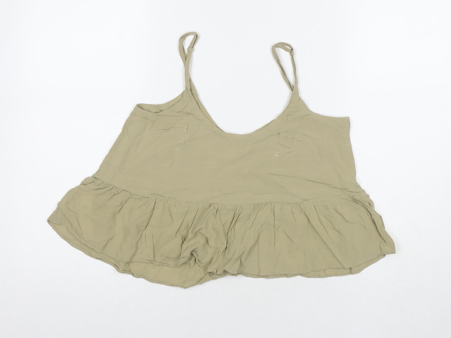 Topshop Womens Brown Viscose Basic Tank Size 6 Scoop Neck