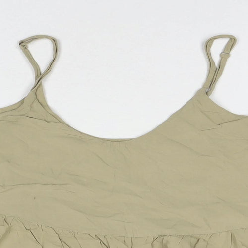 Topshop Womens Brown Viscose Basic Tank Size 6 Scoop Neck