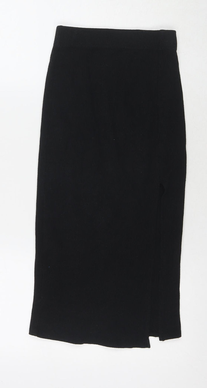 Stradivarius Womens Black Cotton Bandage Skirt Size XS