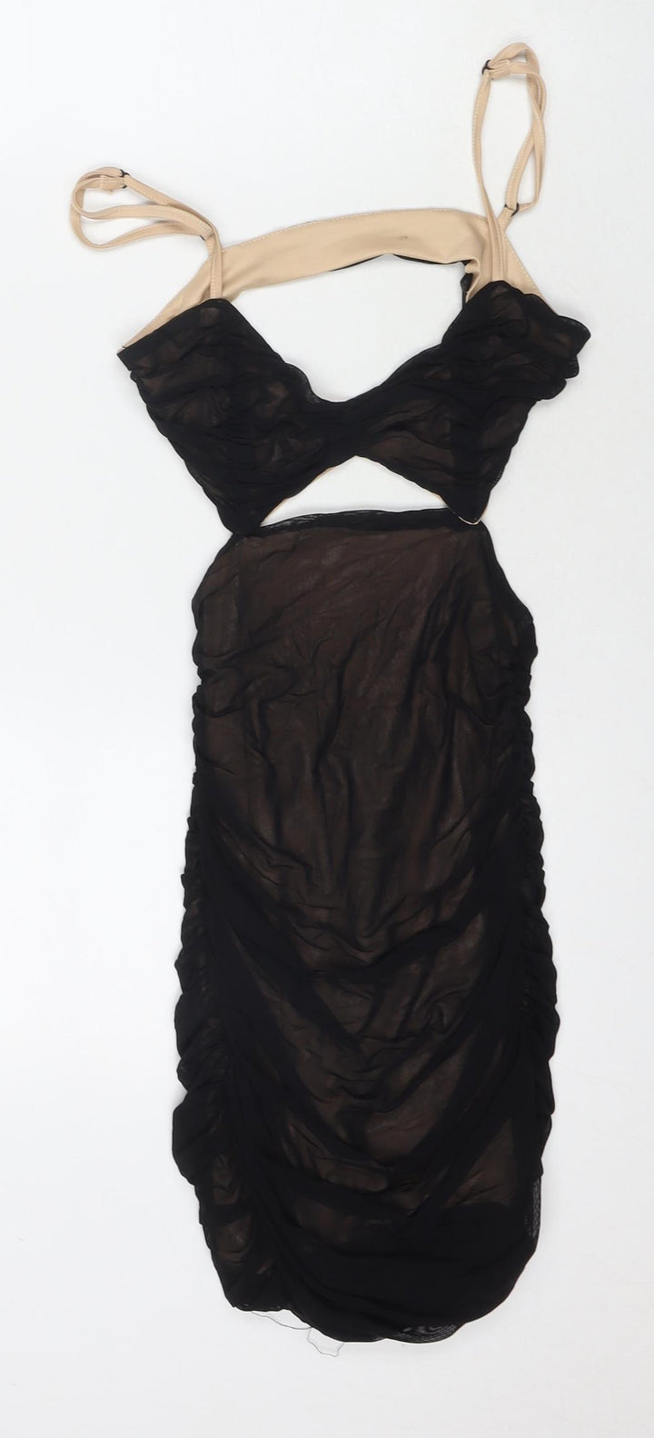 Miss Moda Womens Black Polyester Bodycon Size 6 Sweetheart Zip