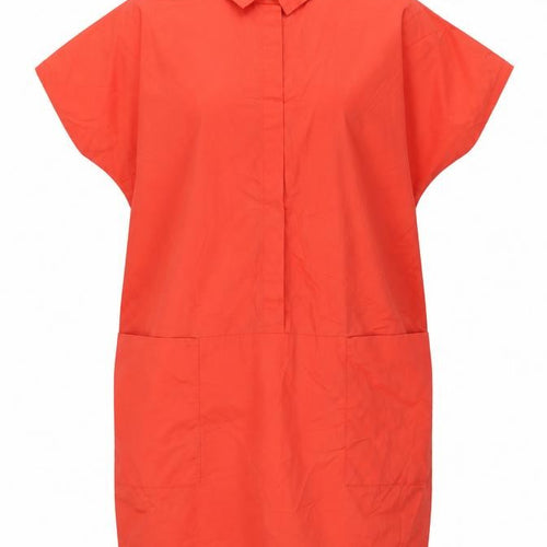 Peserico Womens Orange Cotton A-Line Size 16 Collared Pullover
