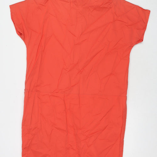 Peserico Womens Orange Cotton A-Line Size 16 Collared Pullover