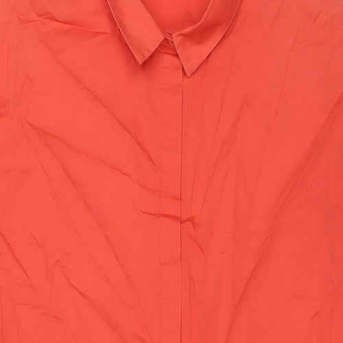 Peserico Womens Orange Cotton A-Line Size 16 Collared Pullover