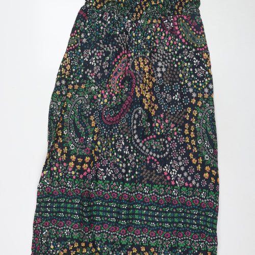 Dorothy Perkins Womens Multicoloured Floral Cotton Maxi Size 12 V-Neck Pullover