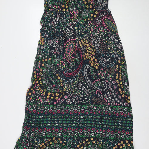 Dorothy Perkins Womens Multicoloured Floral Cotton Maxi Size 12 V-Neck Pullover