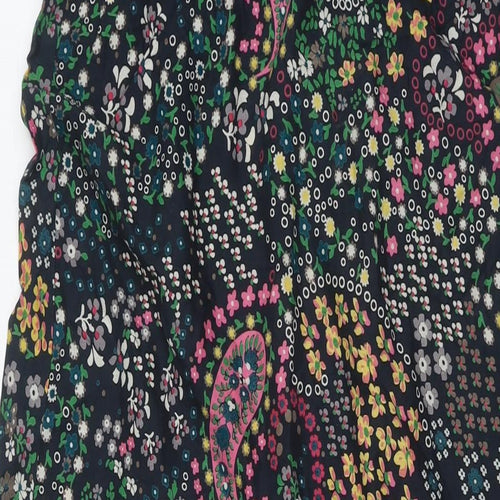 Dorothy Perkins Womens Multicoloured Floral Cotton Maxi Size 12 V-Neck Pullover