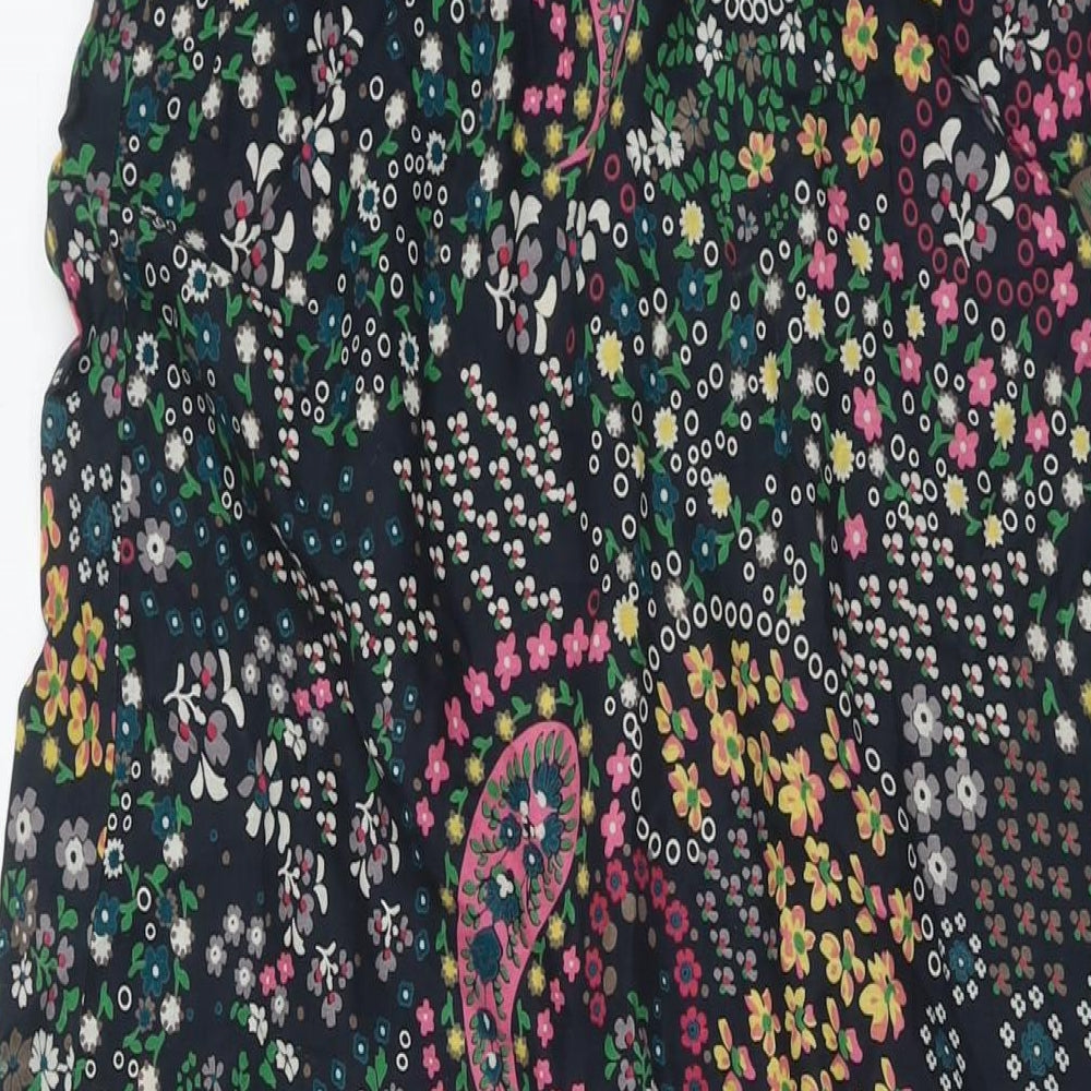 Dorothy Perkins Womens Multicoloured Floral Cotton Maxi Size 12 V-Neck Pullover