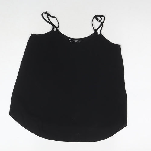 Dorothy Perkins Womens Black Polyester Basic Tank Size 6 V-Neck