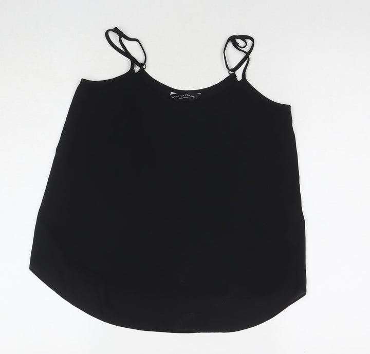 Dorothy Perkins Womens Black Polyester Basic Tank Size 6 V-Neck
