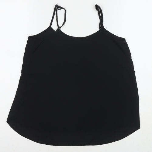 Dorothy Perkins Womens Black Polyester Basic Tank Size 6 V-Neck