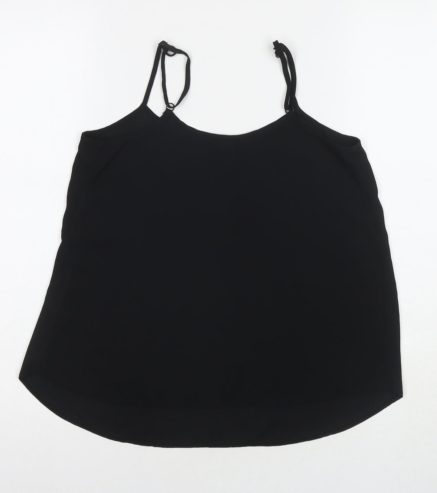 Dorothy Perkins Womens Black Polyester Basic Tank Size 6 V-Neck
