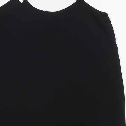 Dorothy Perkins Womens Black Polyester Basic Tank Size 6 V-Neck