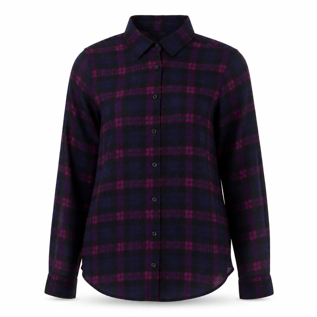 PRETTYLITTLETHING Womens Blue Check Polyester Basic Button-Up Size 8 Collared