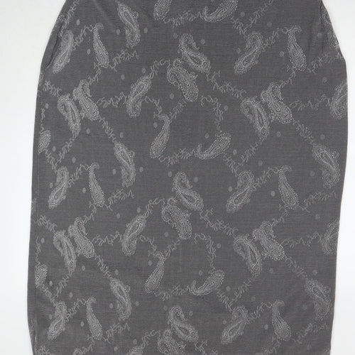 essence Womens Grey Paisley Polyester A-Line Skirt Size 30