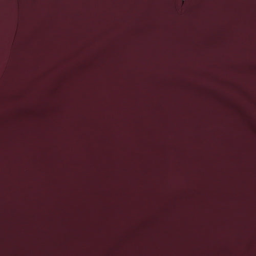 New Look Womens Red Polyester Basic Blouse Size 14 Round Neck