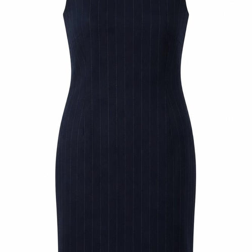 Dorothy Perkins Womens Blue Striped Viscose A-Line Size 10 Round Neck Zip