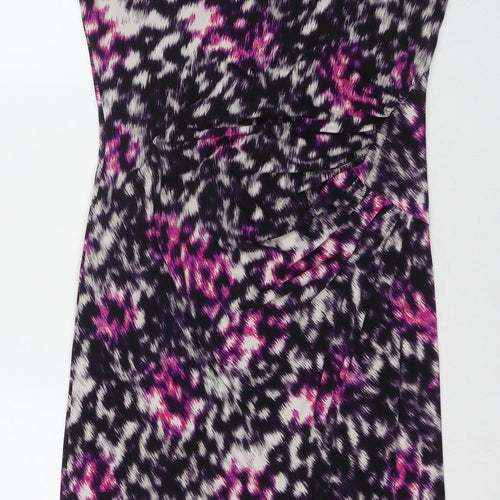 Planet Womens Multicoloured Geometric Polyester A-Line Size 12 Cowl Neck Pullover