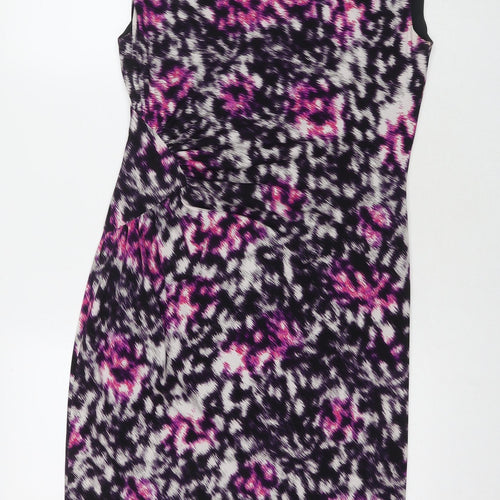 Planet Womens Multicoloured Geometric Polyester A-Line Size 12 Cowl Neck Pullover