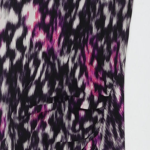 Planet Womens Multicoloured Geometric Polyester A-Line Size 12 Cowl Neck Pullover