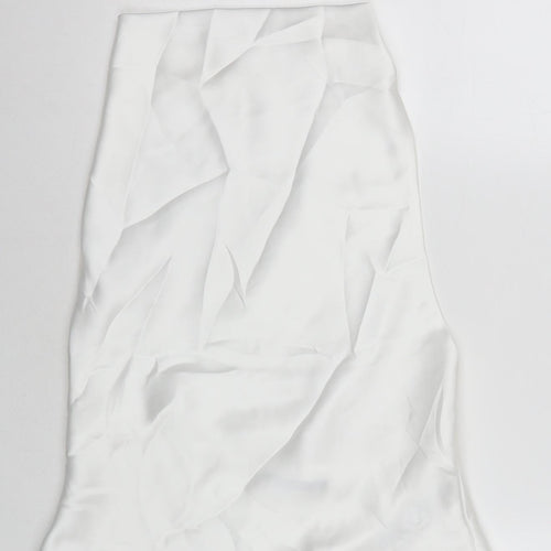 Zara Womens White Polyester Basic Tank Size S Cowl Neck