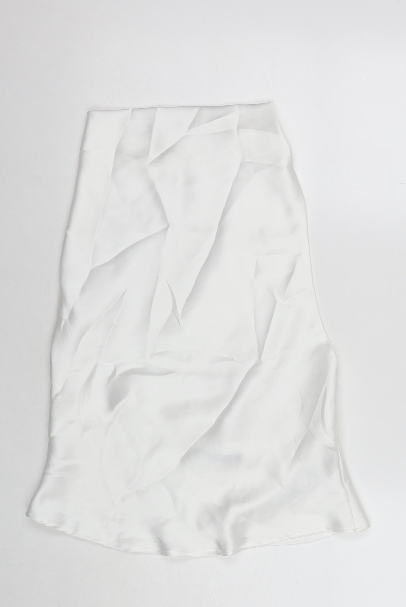 Zara Womens White Polyester Basic Tank Size S Cowl Neck