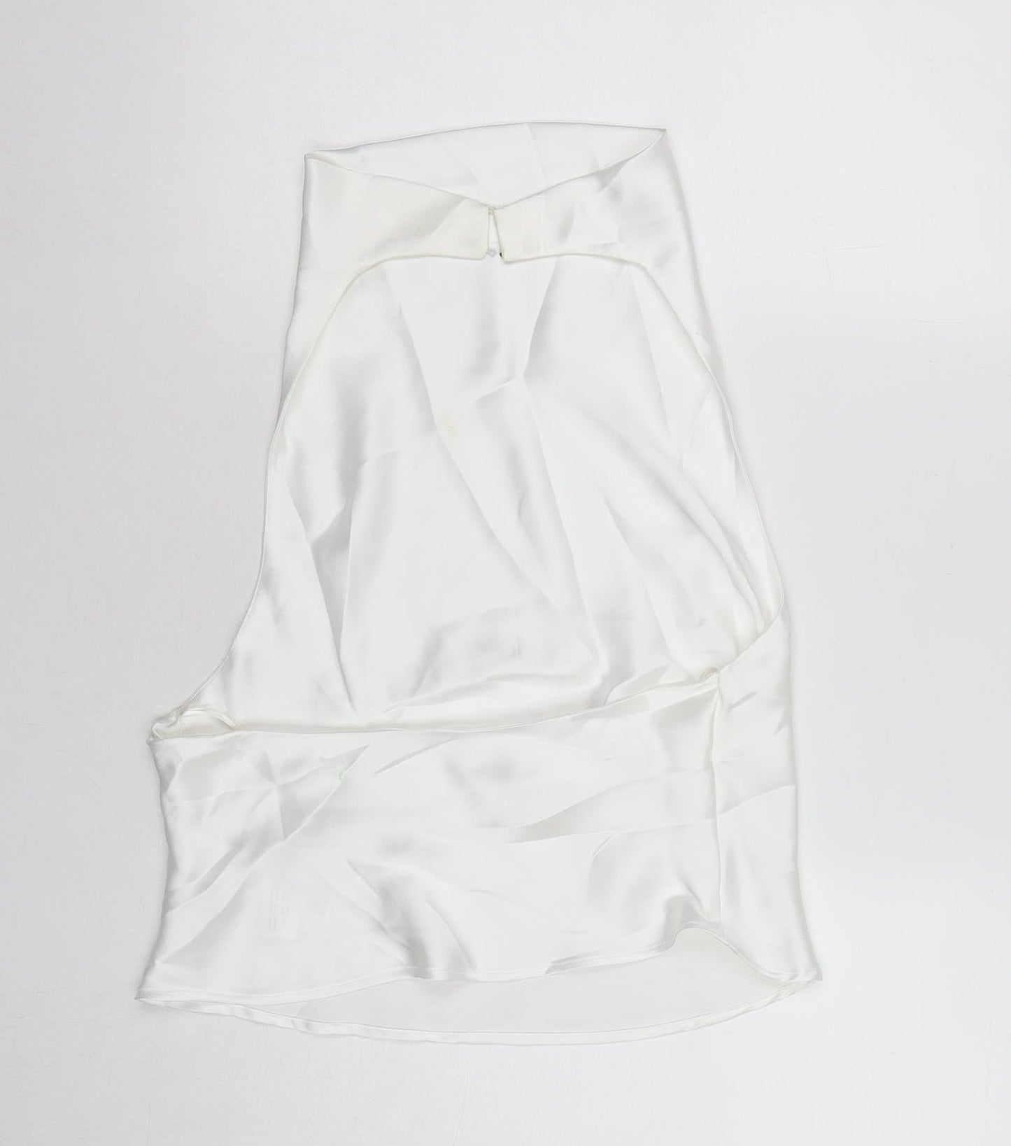 Zara Womens White Polyester Basic Tank Size S Cowl Neck