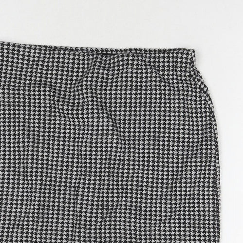 New Look Womens Black Herringbone Polyester Mini Skirt Size 10