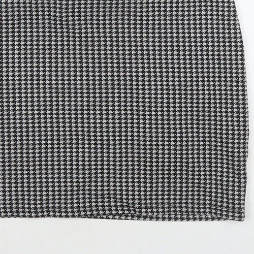New Look Womens Black Herringbone Polyester Mini Skirt Size 10